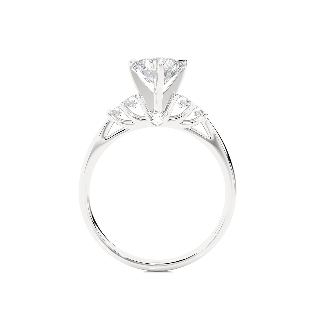 0.69 CTW Round Lab-Grown Diamond Engagement Ring with Claw & Bezel Set E-F / VVS-VS