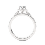 Load image into Gallery viewer, 1.31 CT Round Diamond Halo Wedding Matching Band | 56 Stones
