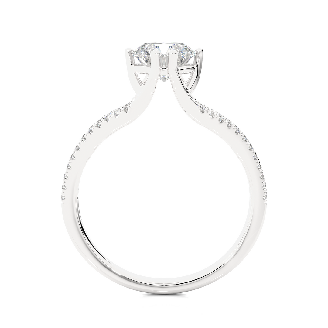 1.34 CTW Round Lab-Grown Diamond Engagement Ring with Split Shank E-F / VVS-VS