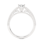 Load image into Gallery viewer, 0.48 CTW Round Lab-Grown Diamond Engagement Ring with Milgrain Detailing E-F / VVS-VS
