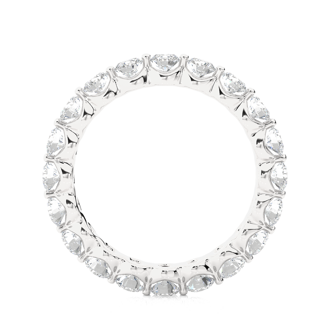 2.03 CT Round Lab Grown Diamond Bar Set Eternity Band | 20 Stone Gold Ring