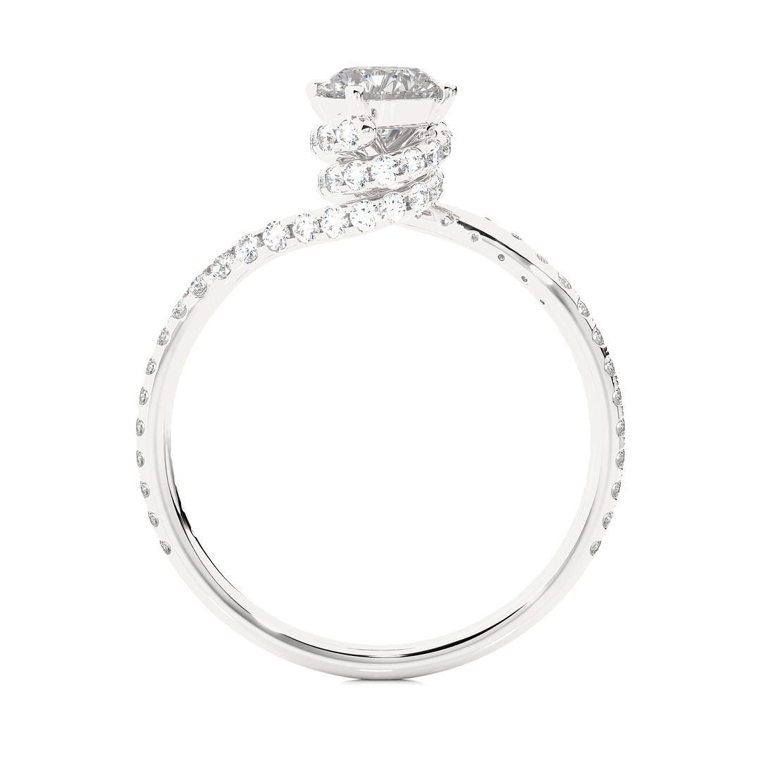 0.84 CTW Round Lab-Grown Diamond Twisted Engagement Ring E-F / VVS-VS