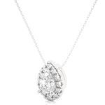 Load image into Gallery viewer, 0.80 CT Lab-Grown Diamond Halo Pendant Necklace | Pear &amp; Round Diamonds | Solid Gold
