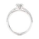 Load image into Gallery viewer, 1.53 CTW Round Lab-Grown Diamond Engagement Ring with Three-Row Micropave Set E-F / VVS-VS
