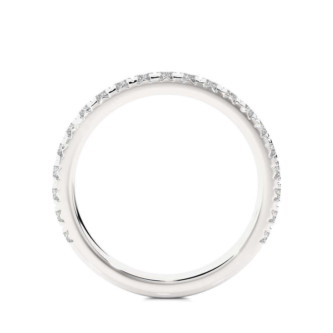 0.73 CT Round Cut Lab Grown Diamond Micro Pave Band  21 Stone IGI Certified