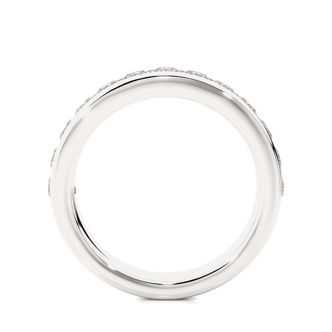 0.96 CT Round Cut Lab Grown Diamond Channel Set Band  13 Stone IGI Certified
