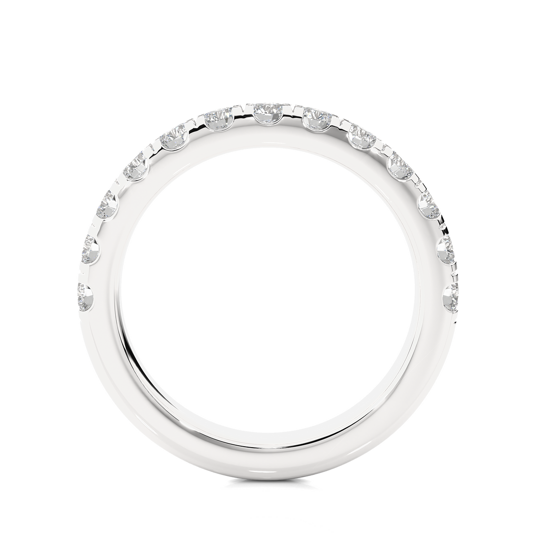 0.96 CT Round Cut Lab Grown Diamond Micro Pave Band  13 Stone IGI Certified