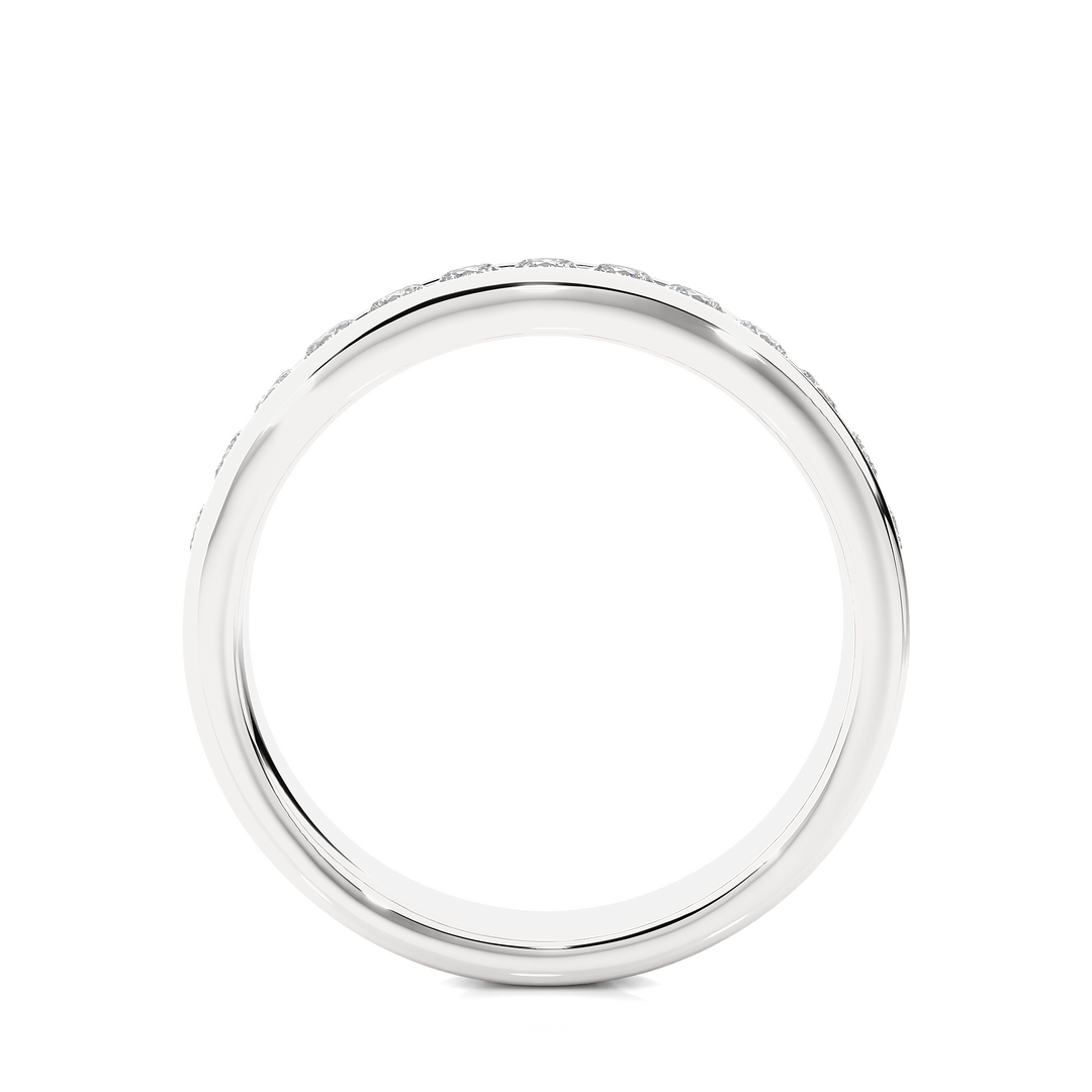 0.52 CT Round Cut Lab Grown Diamond Channel Set Band  13 Stone IGI Certified