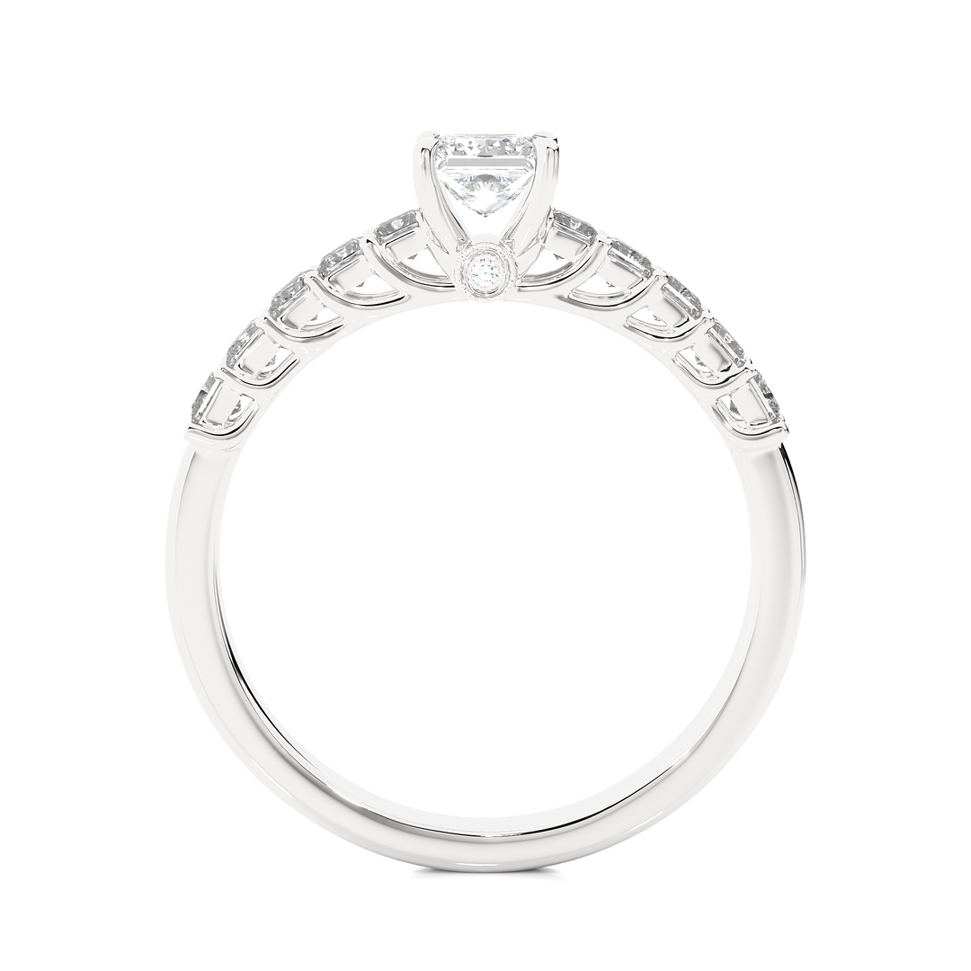 0.85 CTW Princess Cut Lab-Grown Diamond Prong Set Engagement Ring