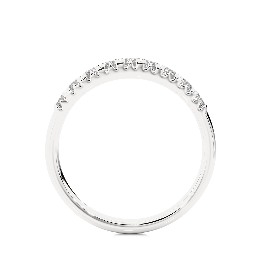 0.47 CT Round Cut Lab Grown Diamond Micro Pave Band  9 Stone IGI Certified