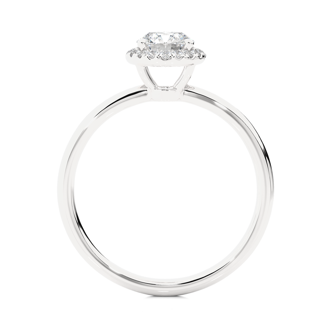 0.50 CT Round Diamond Halo Lab Grown Ring with 19 Stones