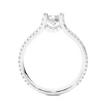 Load image into Gallery viewer, 1.08 CTW Round Lab-Grown Diamond Engagement Ring with Split Shank &amp; Hidden Halo E-F / VVS-VS
