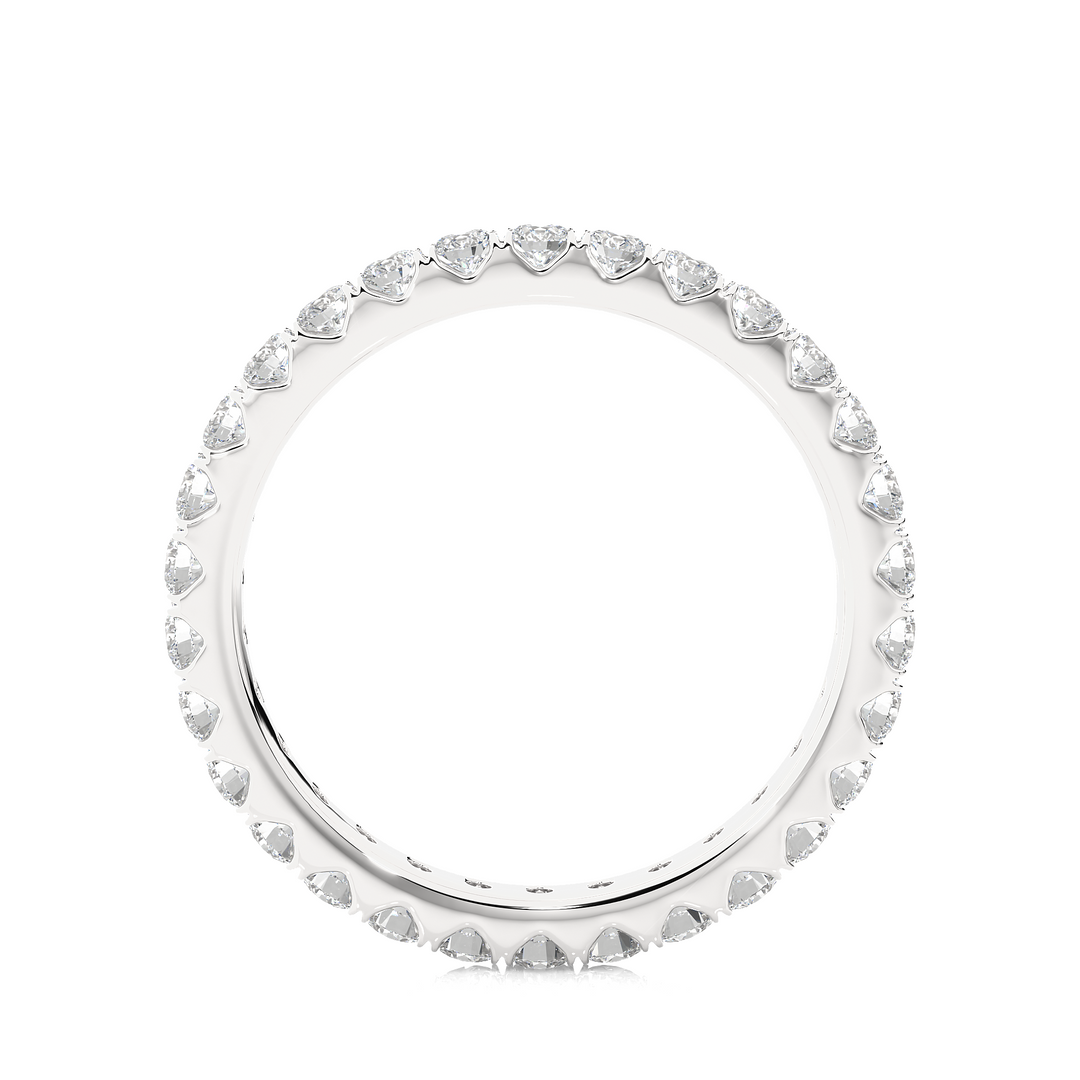 1.04 CT Round Lab Grown Diamond Micro Pave Eternity Ring | 30 Stone Gold Band