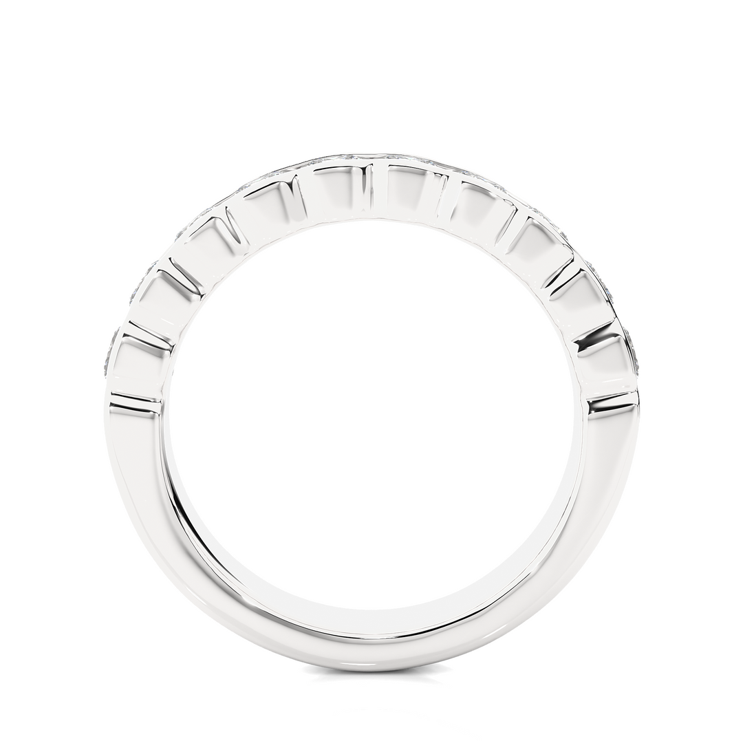 1.01 CT Round Cut Lab Grown Diamond Bold Channel Set Band  10 Stone IGI Certified