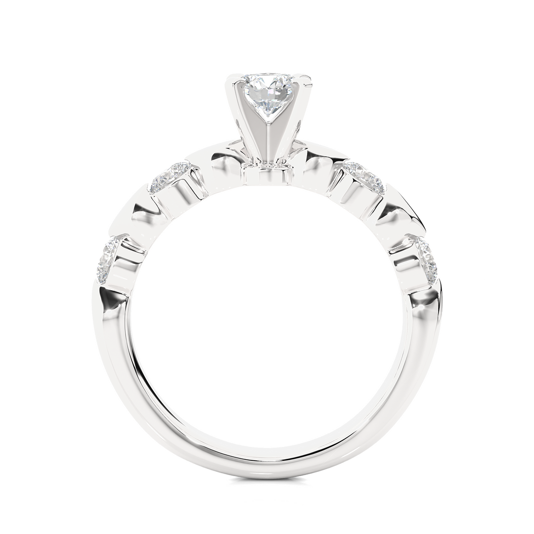 0.90 CTW Round Lab-Grown Diamond Engagement Ring in Unique Style E-F / VVS-VS