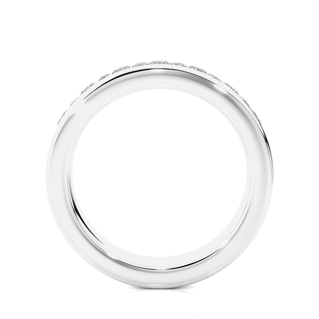 0.52 CT Baguette & Round Cut Lab Grown Diamond Channel Set Band  13 Stone IGI Certified