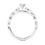 Load image into Gallery viewer, 0.67 CT Round Lab Grown Diamond Vintage Milgrain Ring | 13 Stone Gold Band
