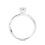 Load image into Gallery viewer, 0.74 CTW Round Lab-Grown Diamond Twisted Engagement Ring E-F / VVS-VS
