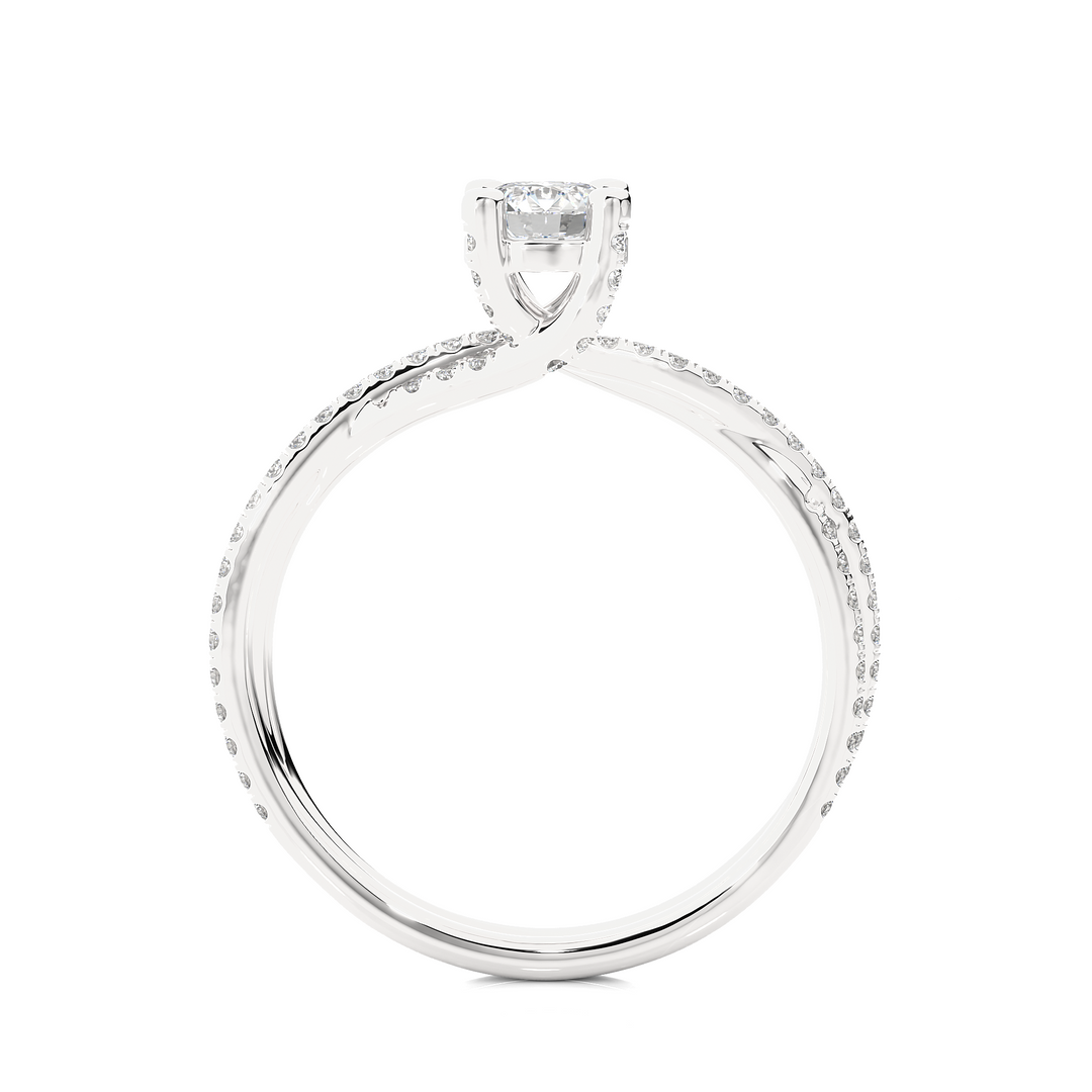 0.74 CTW Round Lab-Grown Diamond Twisted Engagement Ring E-F / VVS-VS