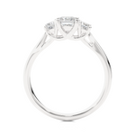 Load image into Gallery viewer, 0.96 CT Princess Cut Three Stone Lab Grown Diamond Ring | 3 Stone Gold Band

