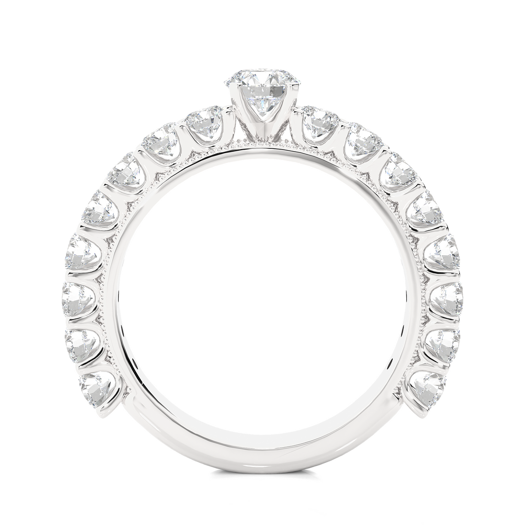 2.53 CTW Round Lab-Grown Diamond Engagement Ring with Milgrain Detailing E-F / VVS-VS