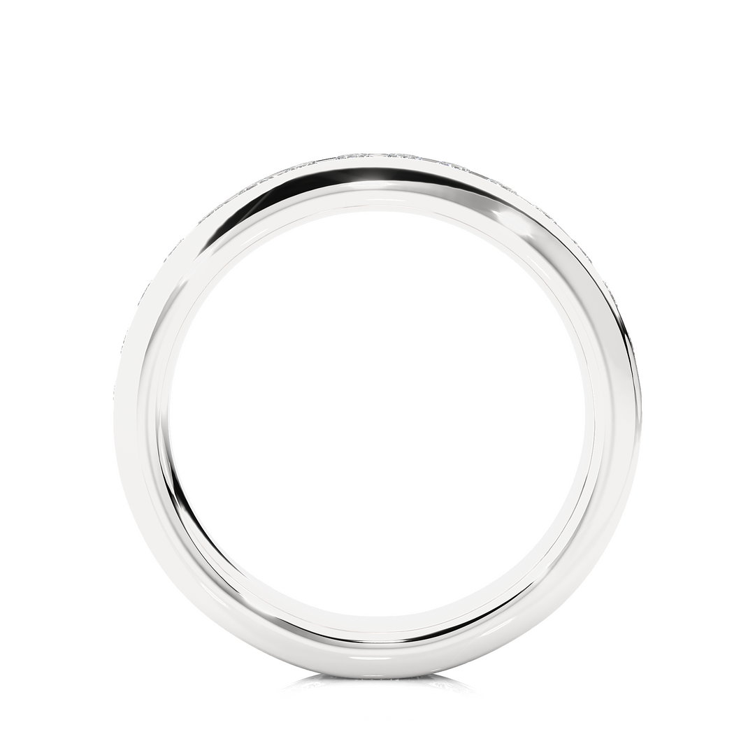 0.96 CT Round Lab Grown Diamond Channel Set Eternity Band | 32 Stone Gold Ring