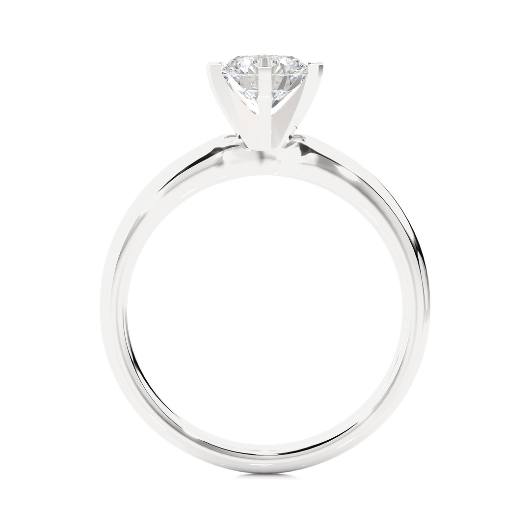 1.18 CT Round Lab Grown Diamond Solitaire Engagement Ring | Six Prong Gold Band