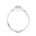 Load image into Gallery viewer, 1.07 CT Emerald Halo Lab Grown Diamond Ring with Milgrain &amp; Side Stones
