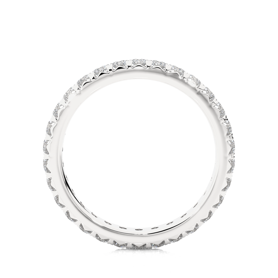 1.04 CT Round Lab Grown Diamond Micro Pave Eternity Band | 30 Stone Gold Ring