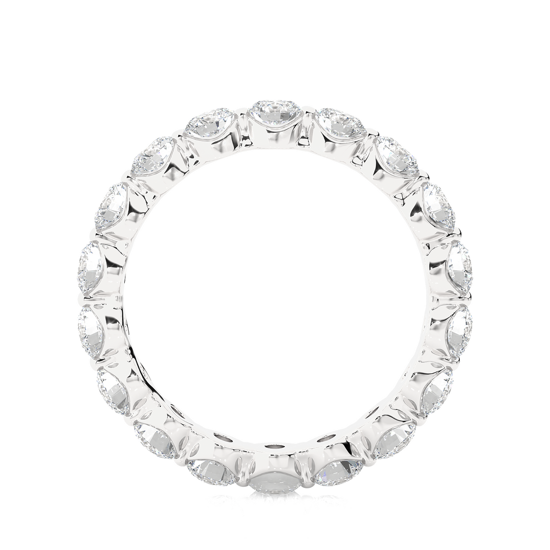 2.01 CT Round Lab Grown Diamond Bar Set Eternity Ring | 18 Stone Gold Band