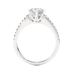 Load image into Gallery viewer, 1.47 CTW Round Lab-Grown Diamond Engagement Ring with Six-Prong Center &amp; Micropave Sides E-F / VVS-VS
