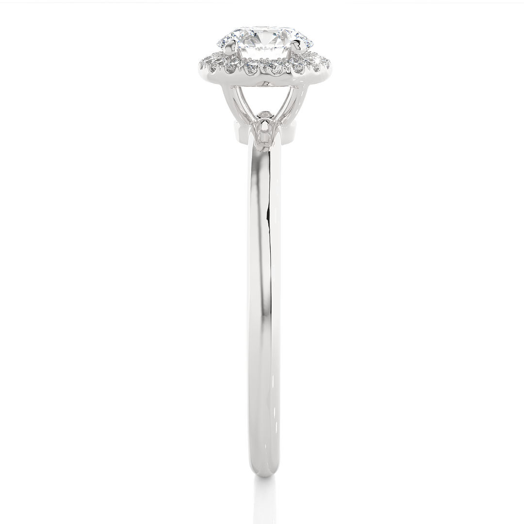 0.50 CT Round Diamond Halo Lab Grown Ring with 19 Stones
