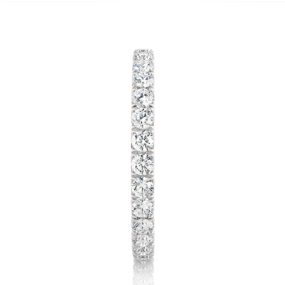 1.04 CT Round Lab Grown Diamond Micro Pave Eternity Ring | 30 Stone Gold Band
