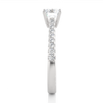 Load image into Gallery viewer, 0.85 CTW Round Lab-Grown Diamond Engagement Ring with Claw, Bezel &amp; Micropave Set E-F / VVS-VS
