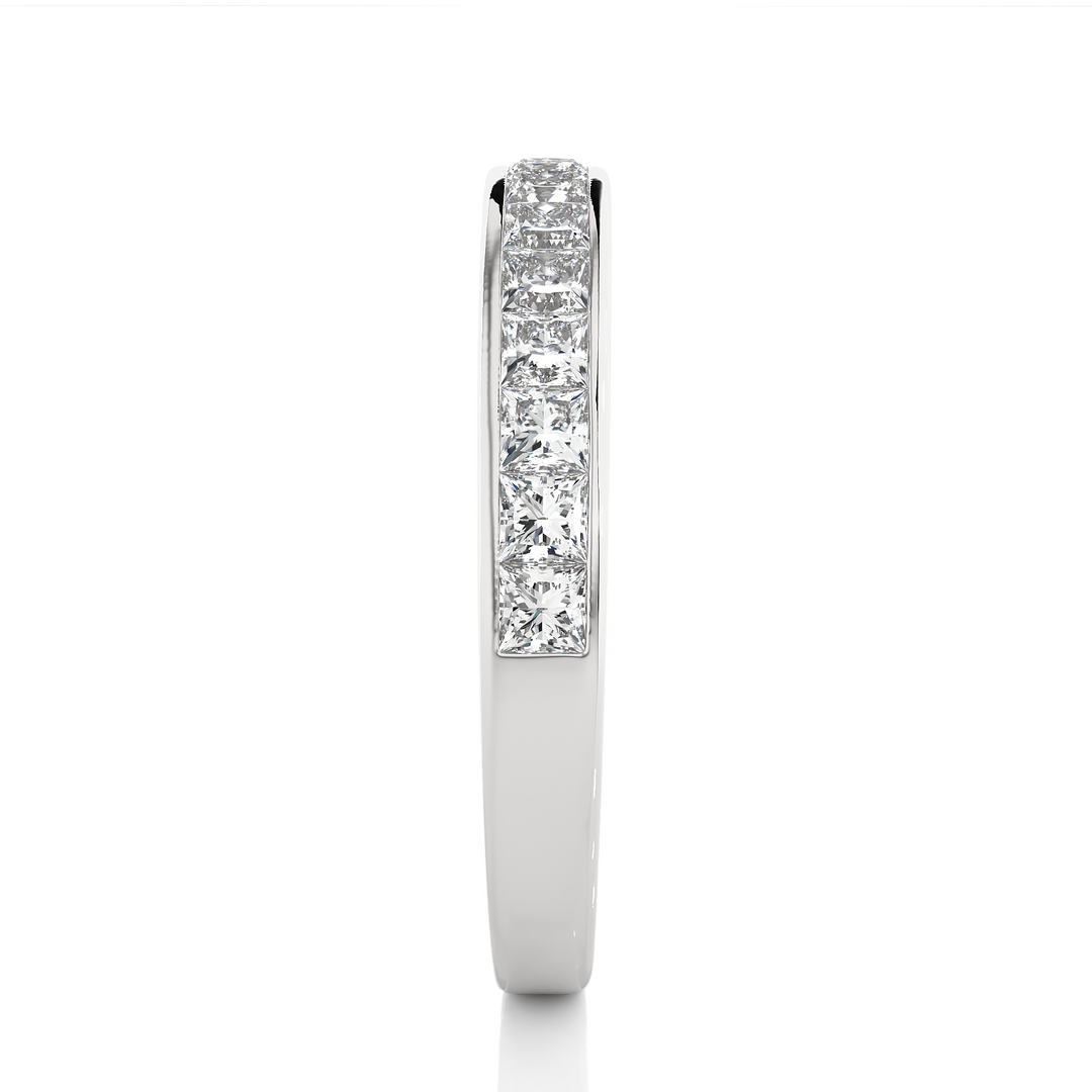 0.98 CT Princess Cut Lab Grown Diamond Eternity Band  15 Stone IGI Certified