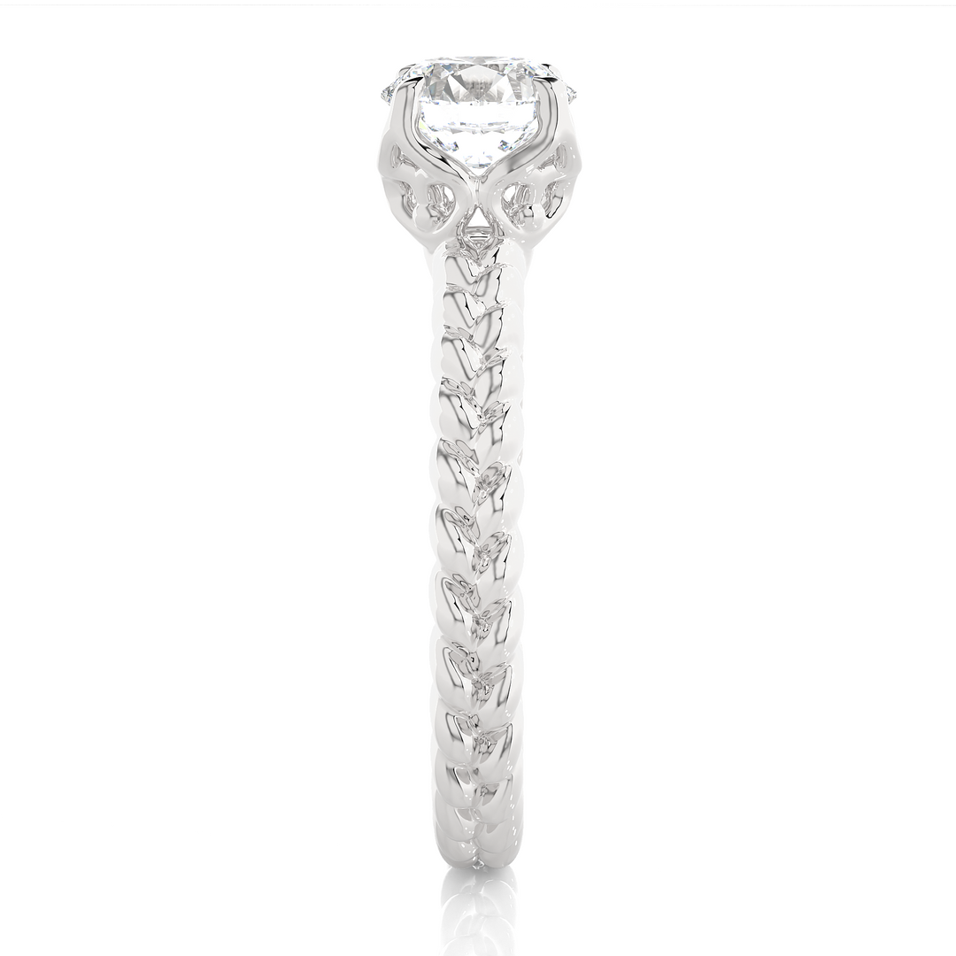 0.98 CT Round Lab Grown Diamond Solitaire Engagement Ring | Gold Band
