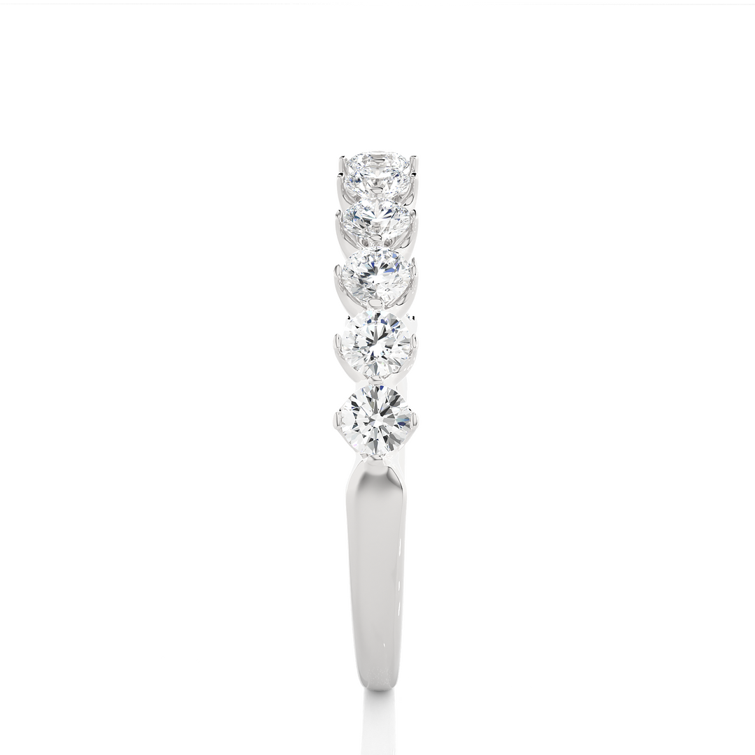 0.57 CT Round Cut Lab Grown Diamond Prong Set Band  11 Stone IGI Certified