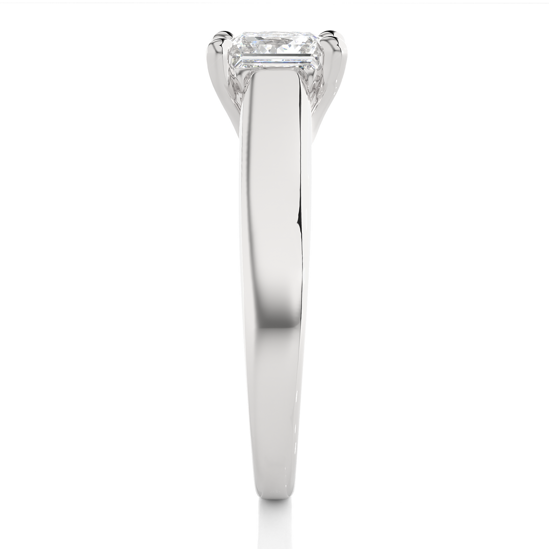 1.35 CT Princess Cut Lab Grown Diamond Engagement Ring | Bold 4 Stone Gold Band
