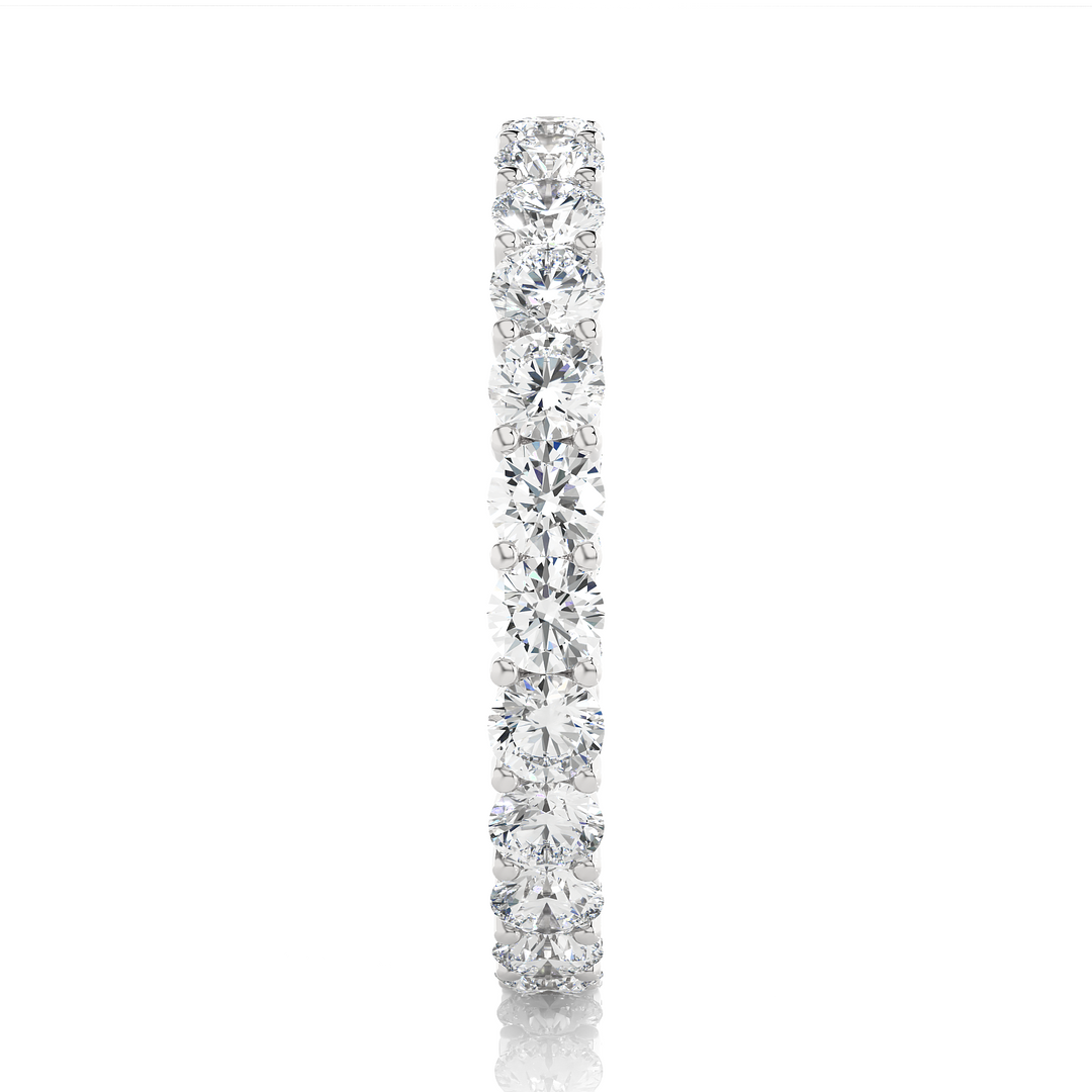 2.28 CT Round Lab Grown Diamond Prong Set Eternity Band | 25 Stone Gold Ring