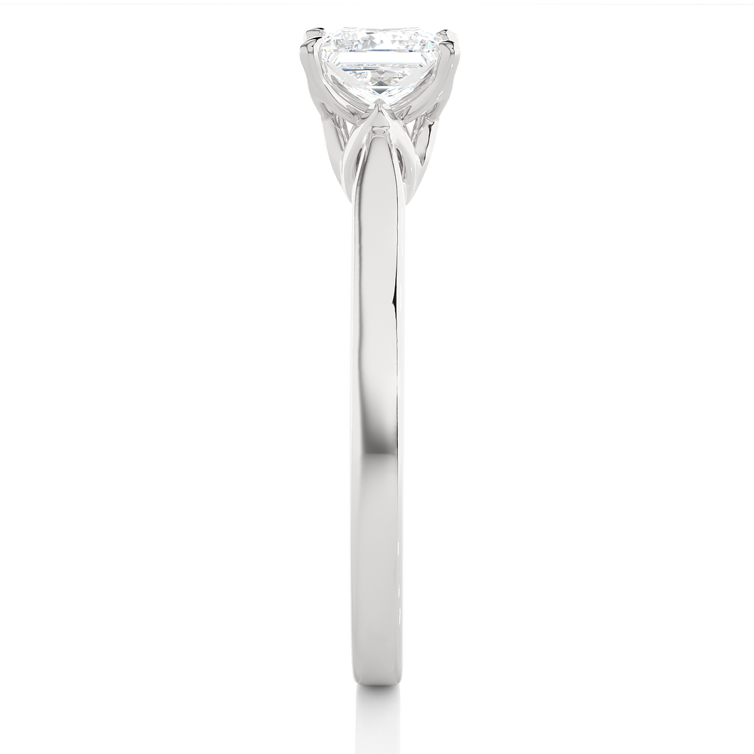 0.57 CT Princess Cut Lab Grown Diamond Solitaire Engagement Ring | Gold Band