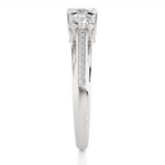 Load image into Gallery viewer, 1.20 Carat Three Stone Round Lab-Grown Diamond Ring | Pavé Side Stone Band
