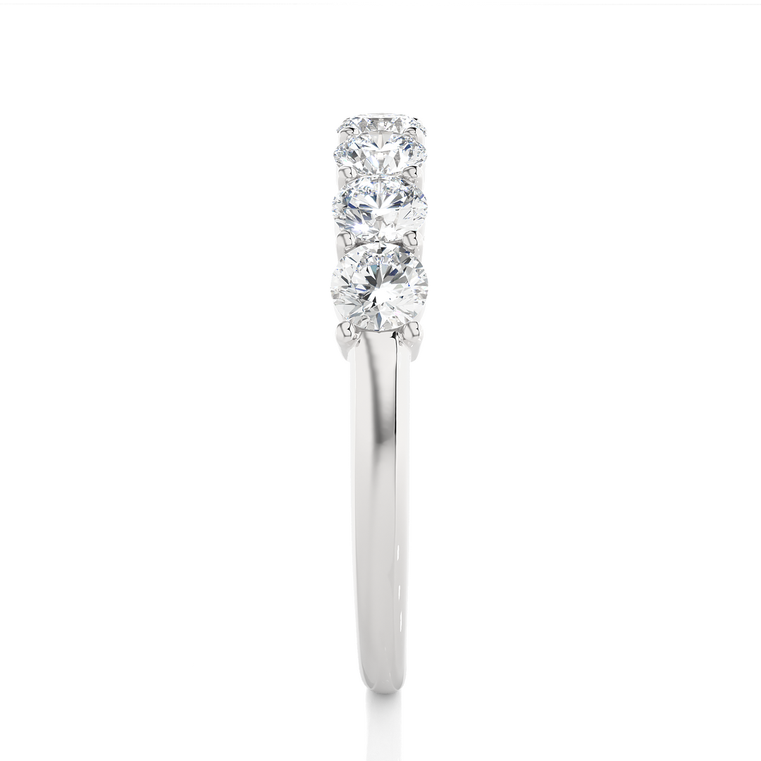 1.13 CT Round Cut Lab Grown Diamond Prong Set Band  7 Stone IGI Certified