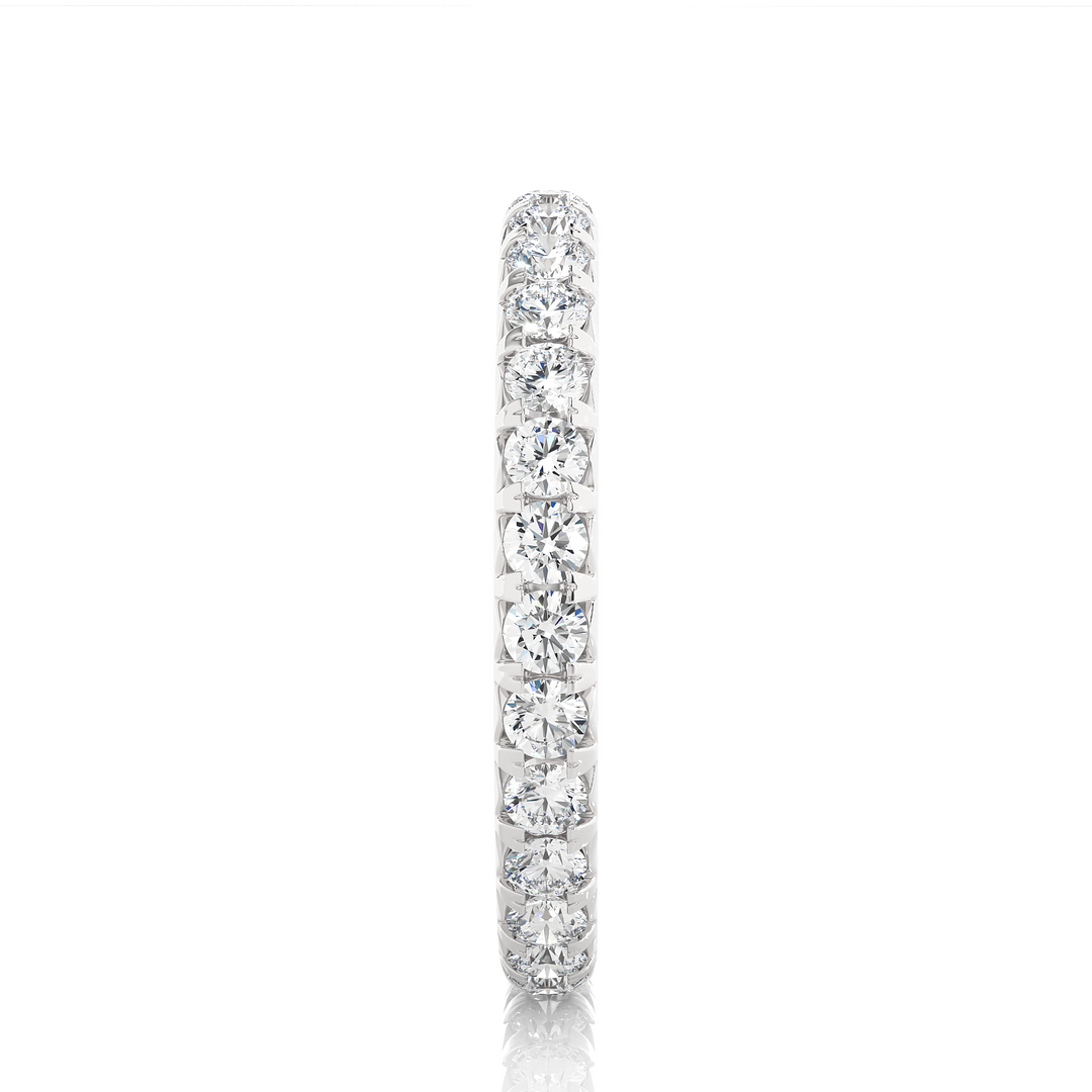 1.04 CT Round Lab Grown Diamond Micro Pave Eternity Band | 30 Stone Gold Ring