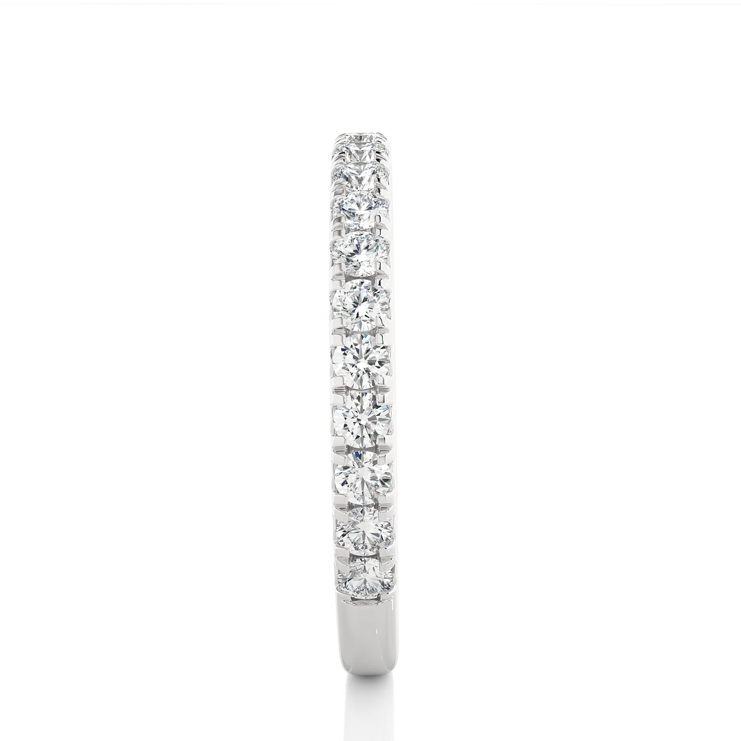 0.73 CT Round Cut Lab Grown Diamond Micro Pave Band  21 Stone IGI Certified