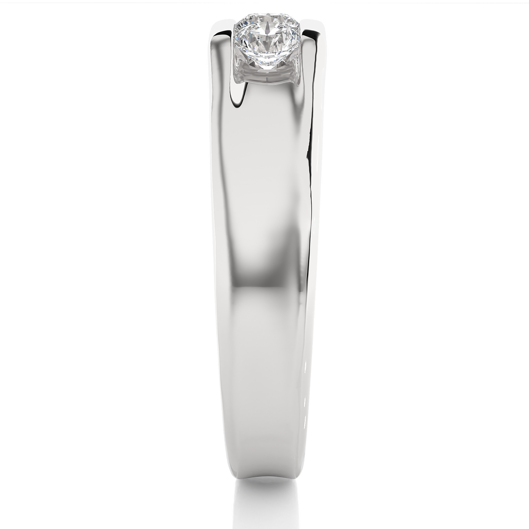 0.52 CT Men’s Three Stone Lab Grown Diamond Ring | 3 Stone Gold Band