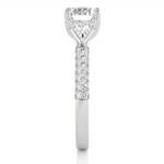 Load image into Gallery viewer, 1.43 CT Round Center with Trillion &amp; Round Side Lab Grown Diamond Three Stone Ring | 43 Stone Gold Band
