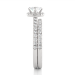 Load image into Gallery viewer, 1.31 CT Round Diamond Halo Wedding Matching Band | 56 Stones
