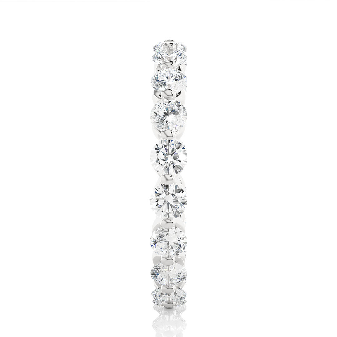 2.03 CT Round Lab Grown Diamond Bar Set Eternity Band | 20 Stone Gold Ring