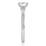 Load image into Gallery viewer, 1.69 CT Round Center with Baguette &amp; Round Side Lab Grown Diamond Three Stone Ring | 17 Stone Gold Band
