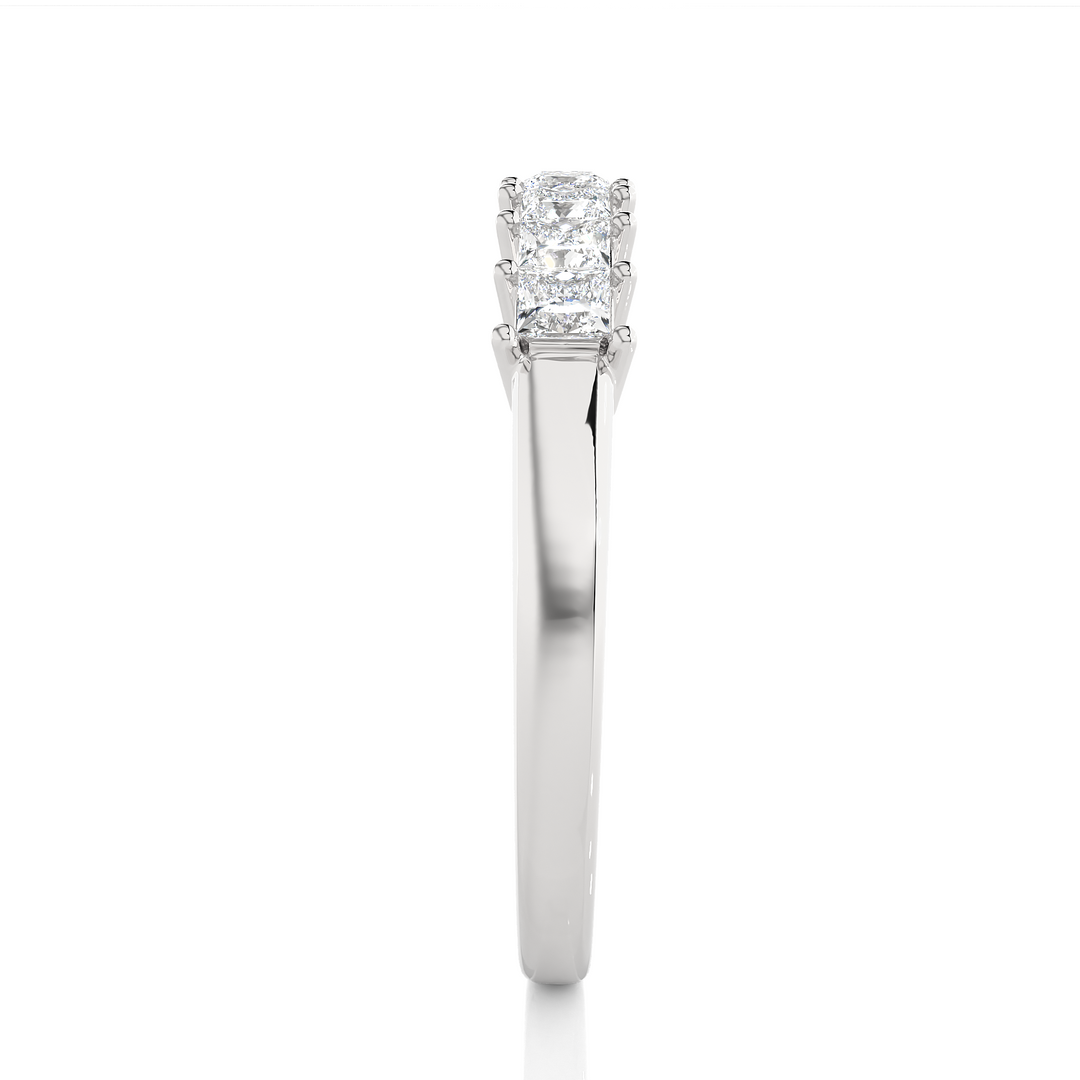 0.50 CT Princess Cut Lab Grown Diamond Prong Set Band  7 Stone IGI Certified